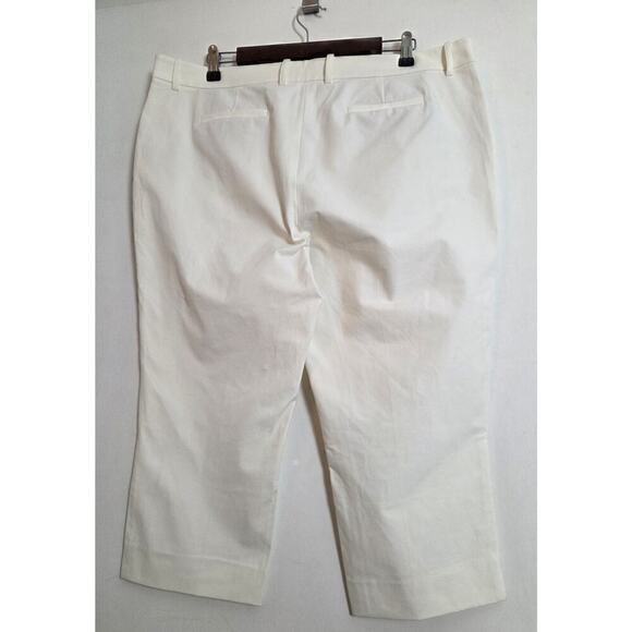 Lafayette 148 White Capri Stretch Pants Chinos Women's Sz 16 - Picture 2 of 5